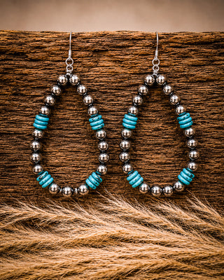 Ciela Turquoise and Sterling Silver Teardrop Earrings