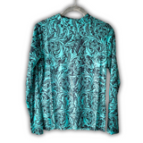 Tooled in Turquoise Mesh Top