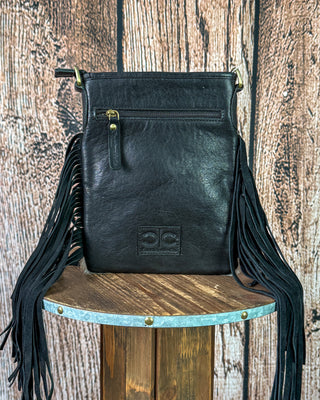 Stockyard Checkered Cowhide Fringe Purse by Countryside Co.