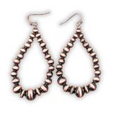 Parker Teardrop Dangle Earrings - Copper - Faux Navajo Pearls - Bronco Western Supply Co.