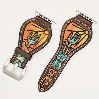 Saguaro Sunset Tooled Leather Smart Watch Band by American Darling