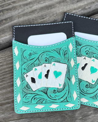 Rory Gambler Card Holder in Turquoise by Countryside Co.