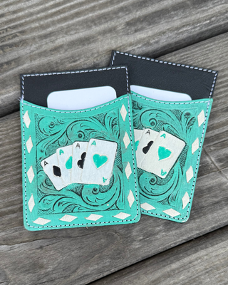 Rory Gambler Card Holder in Turquoise by Countryside Co.