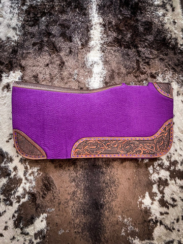 30 x 30 Buckstitch Barrel Saddle Pad - Purple - Saddle Pads - Tough 1 - Bronco Western Supply Co.