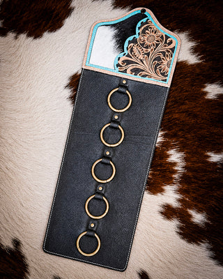 Bexley Turquoise Cowhide Wild Rag Scarf Hanger