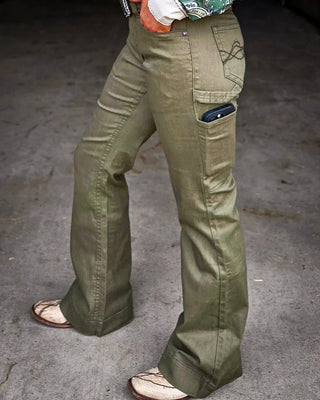 Carpenter Trouser Jeans in Army Green by Cowgirl Tuff