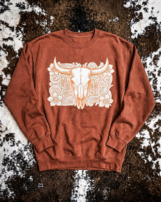 Tooled Desert Western Pullover