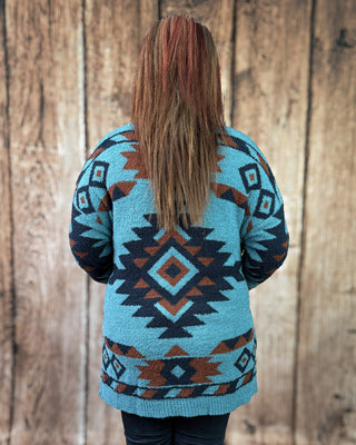 Trading Post Cloud Cardigan in Blue