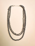 Blaze Navajo Style Pearl Layer Necklace - Natural - Faux Navajo Pearls - Bronco Western Supply Co.