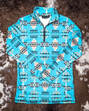 The Laramie Kreek Fitted Pullover displayed on cowhide.