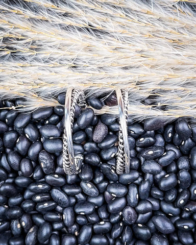 earrings on beans and wheat 