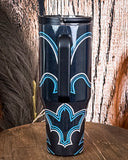 The Turquoise Outlaw – 40oz Boot Stitch Tumbler with Handle