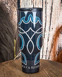 The Turquoise Outlaw – 40oz Boot Stitch Tumbler with Handle