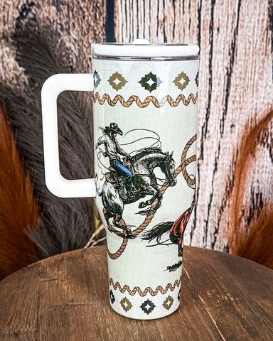 Spurred On – 40oz Rodeo Tumbler with Handle