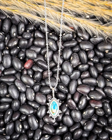 Necklace being displayed.