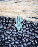 Achilles Adjustable Genuine Turquoise Ring displayed.