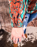 Close up of patterns of Southbound Oversized Pullover Hoodie.