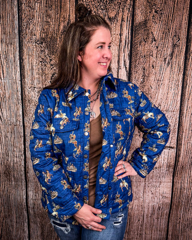 Rodeo Range Quilted Jacket modeled on person.