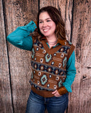 Amarillo Days Knit Sweater Vest being on modeled on person.