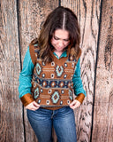 Amarillo Days Knit Sweater Vest being on modeled on person.