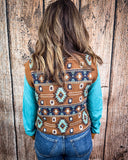 Amarillo Days Knit Sweater Vest being on modeled on person.