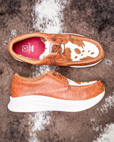 Twisted X Feather X sneaker on cow hide