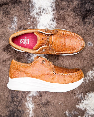 Twisted X Feather X sneaker on a cow hide 