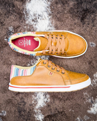 Twisted X Kicks leather shoe with serape details