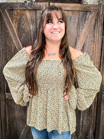 Leo Baby Doll Top - Leopard Print - Bronco Western Supply Co.