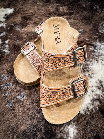 Myra Bag - Darla Trail Hand Tooled Sandals - Western Footwear - Bronco Western Supply Co.