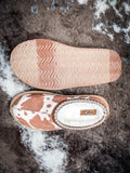 Sparks Slipper - Cream/Tan - Cow Print - Very G - Bronco Western Supply Co.