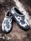 Sparks Slipper - Black/White - Cow Print - Very G - Bronco Western Supply Co.