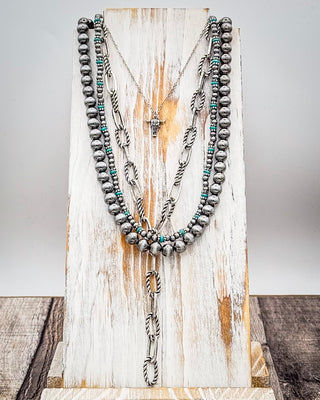 The Dustwalker Layers Fashion Necklace Set - Silver