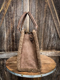 Wrangler Sherpa Tote Southwestern Print Canvas Tote/Crossbody - Coffee - Bronco Western Supply Co.