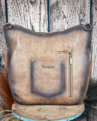 Ava Concealed Carry Tooled Shoulder Bag in Coffee by Wrangler - Purses & Wallets - Montana West - Bronco Western Supply Co.