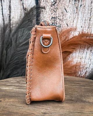 Canyon Blossom Tooled Mini Satchel in Brown by Trinity Ranch