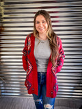 Crimson Canyon Aztec Knit Cardigan