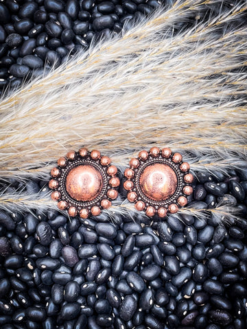 Amber Stud Earring - Copper