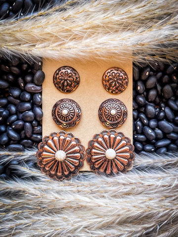 Willy Stud Earring Set - Copper