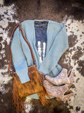 Wafflewood Cardigan - Blue Grey - Western - Casual Fashion - Bronco Western Supply Co.