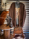 Wafflewood Cardigan - Brown - Western - Casual Fashion - Bronco Western Supply Co.