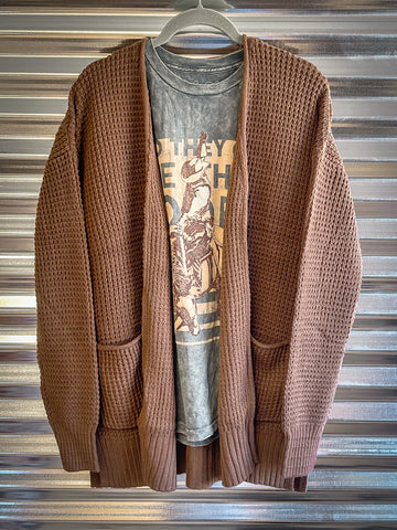 Wafflewood Cardigan - Brown