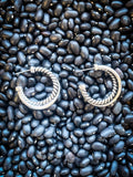 Lou Stud Hoop Earring - Silver