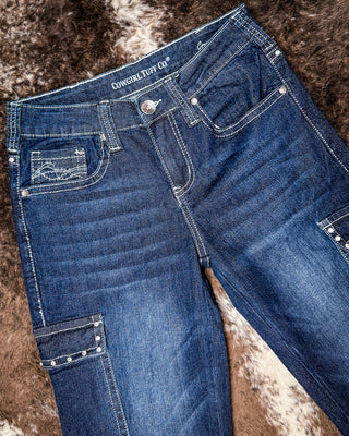 Crystal Rocks Natural Waist Trouser Jeans by Cowgirl Tuff