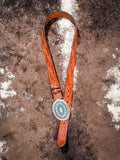 "Sue" Brown & Turquoise Hooey Belt - Western Accessory - Bronco Western Supply Co.