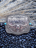 Howdy Belt Buckle - Silver - Western Accessory - Belt Buckle - Bronco Western Supply Co.