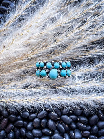 Canyon Cuff Ring - Western Jewelry - Faux Turquoise - Adjustable Ring - Bronco Western Supply Co.