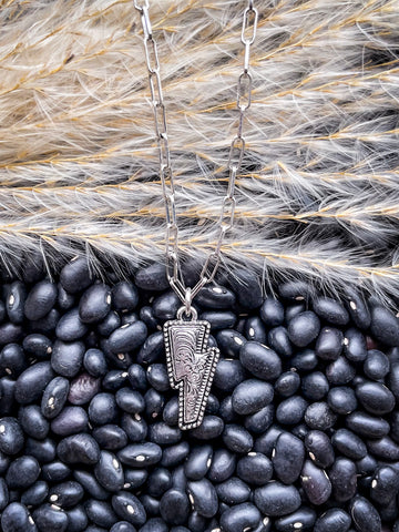 Coty Lightning Pendant Necklace - Silver - Lightning Bolt - Bronco Western Supply Co.