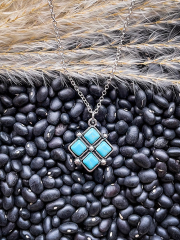 Rio Pendant Necklace - Turquoise - Western Jewelry - Bronco Western Supply Co.