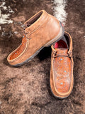 Bronya - Twisted X - Chukka Driving Moc - Brown & Tooled Flower - Bronco Western Supply Co.